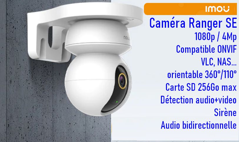 Imou Ranger 2C Caméra Surveillance WiFi Intérieure Caméra 360° +